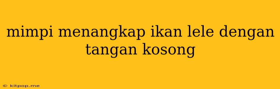 Mimpi Menangkap Ikan Lele Dengan Tangan Kosong