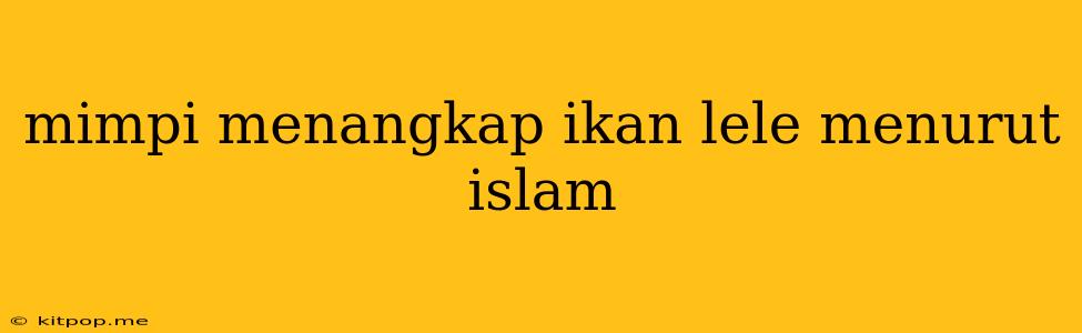 Mimpi Menangkap Ikan Lele Menurut Islam