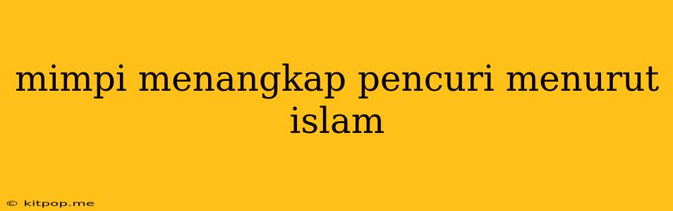 Mimpi Menangkap Pencuri Menurut Islam