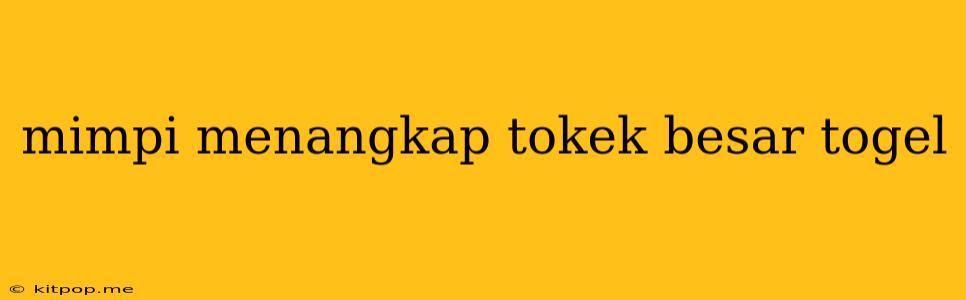 Mimpi Menangkap Tokek Besar Togel