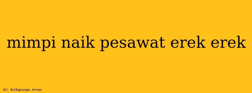 Mimpi Naik Pesawat Erek Erek