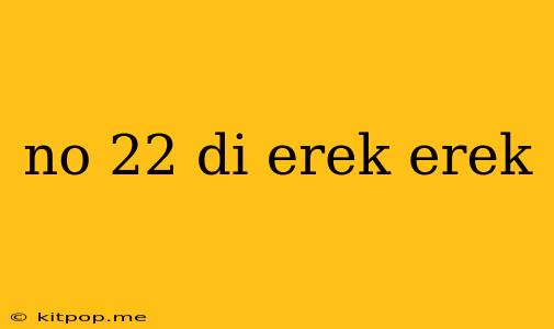 No 22 Di Erek Erek