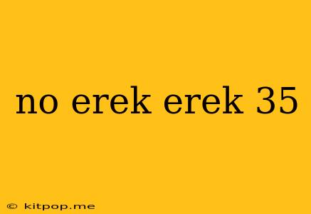 No Erek Erek 35