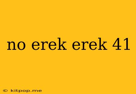 No Erek Erek 41