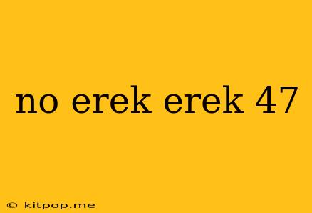 No Erek Erek 47