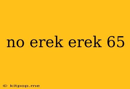 No Erek Erek 65