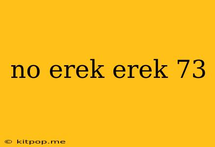 No Erek Erek 73