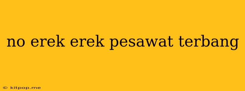 No Erek Erek Pesawat Terbang