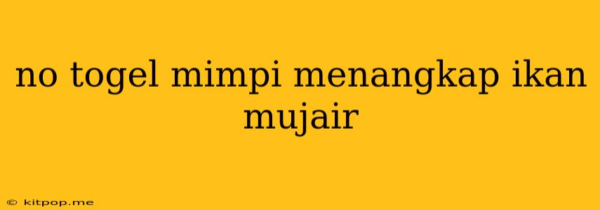 No Togel Mimpi Menangkap Ikan Mujair