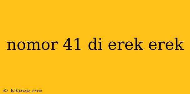 Nomor 41 Di Erek Erek