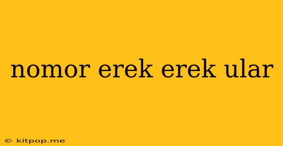 Nomor Erek Erek Ular