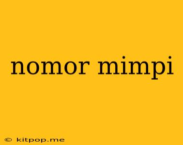 Nomor Mimpi