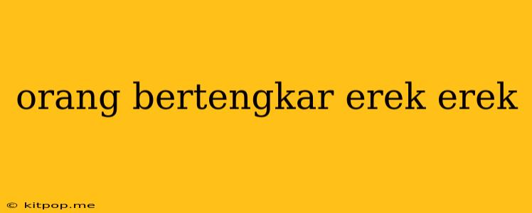 Orang Bertengkar Erek Erek