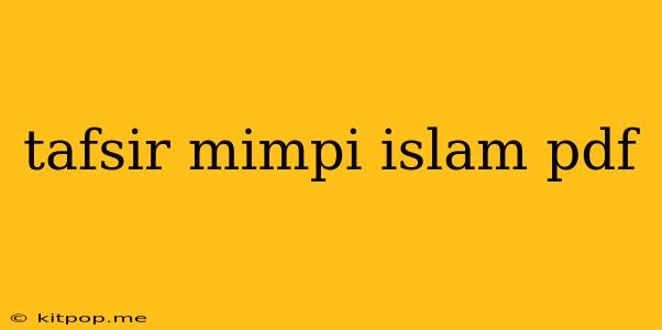 Tafsir Mimpi Islam Pdf